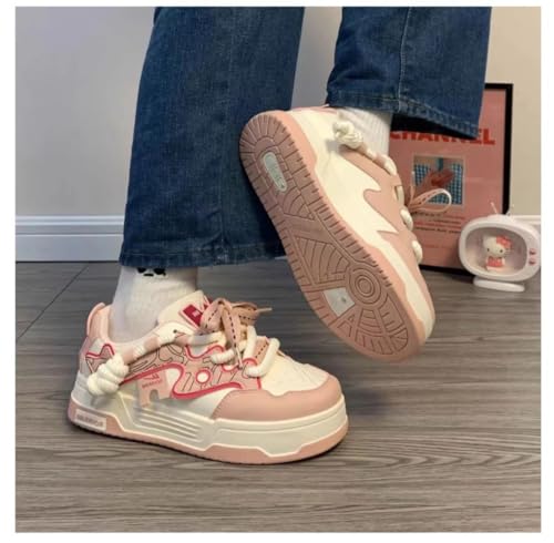 Y2K Cute Shoes Walking Sneakers for Women, Fashionable & Comfortable Chunky Sole Sneakers, Retro Style & Dopamine Color Platform Shoes3