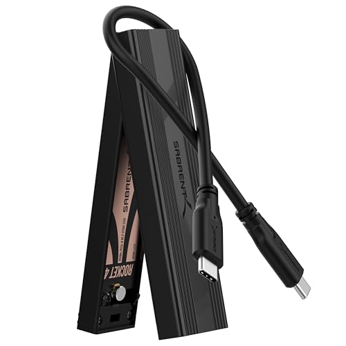 SABRENT Carcasa M.2 NVMe PCIe y SATA USB 3.2 Tipo-C 10Gbps Llave M y M/B, 2230/2242/2260/2280 Crucial P3, 990 Pro, WD, Ideal para Editores de Videos y Gamers, Compatible Mac, Windows y Linux [EC-SNVE]