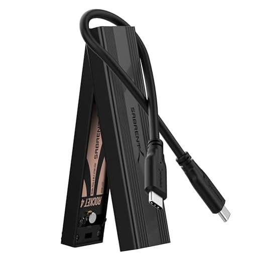 SABRENT Caja para SSD M.2, USB C 3.2 a SSD NVMe, SSD SATA, 1TB, 2TB, 4TB, 8TB, hasta 16TB, Estación de acoplamiento GEN 2, ALTA VELOCIDAD 10Gbps para Llave M / Llave M+B, Soporta UASP (EC-SNVE)