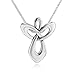 925 Sterling Silver Guardian Angel Cross Pendant Necklace, 18"