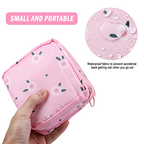Sanitary Napkin Storage Bag,Menstrual Cup Pouch,Nylon Portable Sanitary Napkin Pads Storage Bags Feminine Menstruation First Period Bag for Teen Girls Women Ladies(2 Pack) …