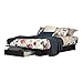 South Shore Trinity Collection Platform Bed with Drawer, Pure Black