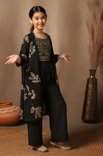 Image of Fashion Dream Girls Georgette Embroidered Palazzo Set|Kids Ethnic Wear|sharara set for girls|Indo Western Set