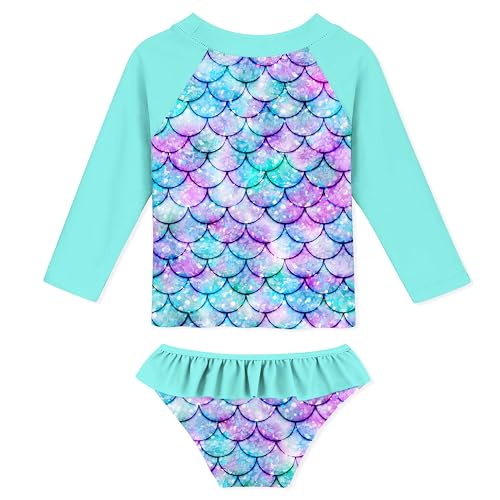 UNIFACO Toddler Girls Swimsuit Rashguard Set Summer Beach Breathable Tankini with UPF 50+ Sun Protection 2-8T2