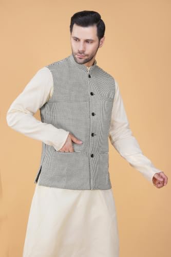 Image of Vastraa Fusion Men's Pure Wool Export-Quality Indian Traditional Nehru Jacket /Woolen Jacket For Men