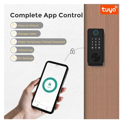Serrure de porte électronique Tuya avec code et badge RFID - Version Black