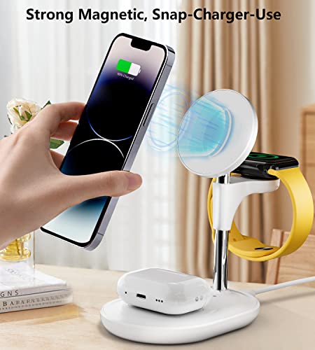 Wireless Charging Station For Multiple Devices Apple, 3 In 1 Fast Wireless Charger Stand Mage-Safe Charger For Iphone 14 13 12 Pro Max/Plus/Pro/Mini Iwatch Airpods #TOP3
