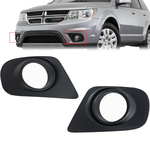 KARPAL Pair LH Left Driver & RH Right Passenger Side Fog Lamp Bezel Cover Compatible with 2011-2019 Dodge Journey CH1039148 CH1038148