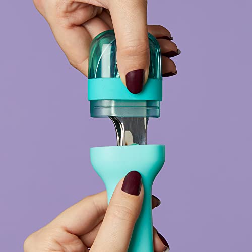 Image of Zoku Stainless Steel Pocket Utensil Set of 3 - Teal Green | Fork, Knife, Spoon in Travel Case| Reusable Portable Cutlery Set Tableware for Adults, Kids, Office, Picnics, Camping, Outdoor, Home