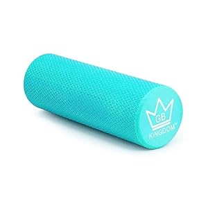Kingdom GB EVA Foam Roller Fitness Balance Training Exercise Roller Trigger Point Self Massage and Muscle Tension Relief Massager for Back Legs Workouts Gym Pilates Yoga 45cm Turquoise