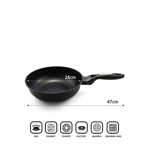 Dream Chef Marble Coated Cast Aluminum Non Stick Frying Wok (26Cm / 10 Inch) #TOP1