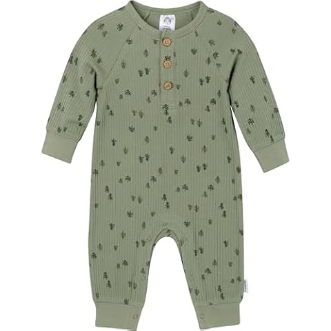 Gerber Baby Boys' Henley Romper Cover