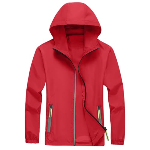 Genérico Chubasquero Hombre Termica Trabajo Entretiempo Chaqueta Invierno Tactica Elegante Montaña Cazadora Hombre Ligera Simple Poncho Trekking Navidad 2#Rojo M