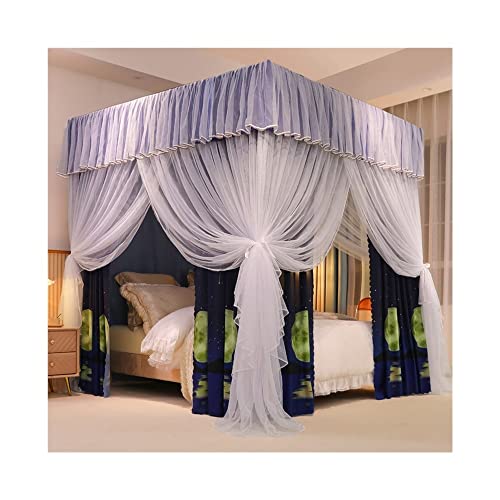 Dosel para cama con mosquiteros encriptados dobles y cortinas opacas 2