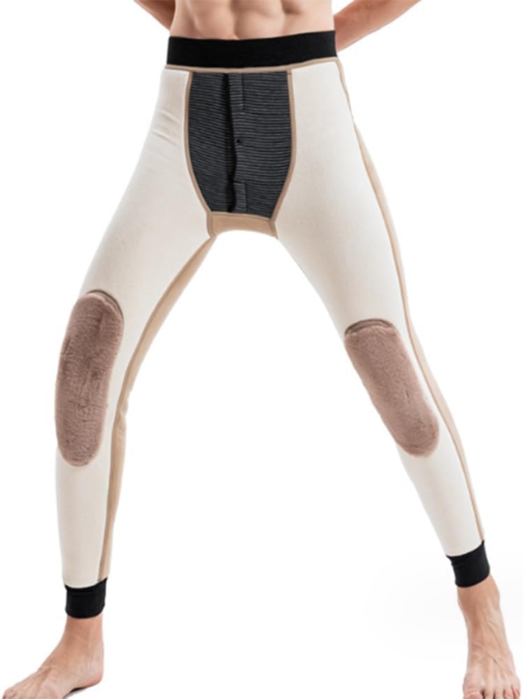 HSQSMWJ Men Long Johns Fleece Lined Thermals Bottom Set Base Layer for Cold Weather 2XL-4XL