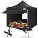 COBIZI pavillon 3x3 wasserdicht stabil Winterfest faltpavillon 3x3 partyzelt Hardtop pavillon klappbar 3x3m mit seitenwnden pop up Pavillion UV-Schutz, Schwarz