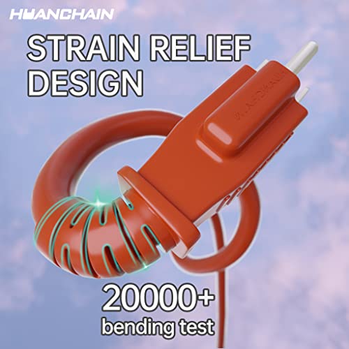 HUANCHAIN Indoor Outdoor Extension Cord 50 ft Waterproof, 16/3 Gauge Flexible Resistant Appliance Extension Cord Outside, 13A 1625W 16AWG SJTW, 3 Prong Electric Cable Orange, ETL by huanchain - Image 2
