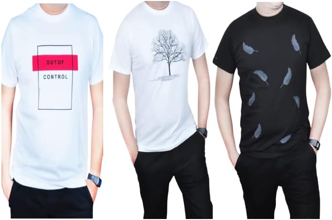 ISpirit Men's Tshirt Cotton Roundneck(White,Yellow,Black) (Pack of 3)
