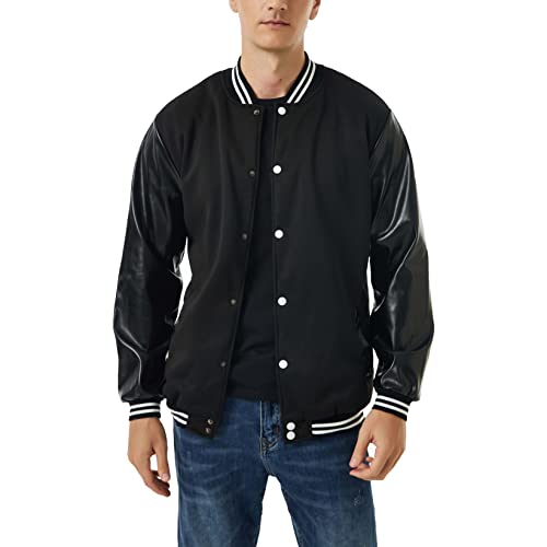 Yuji Itadori Mens Varsity Jacket Leather Sleeve Baseball Letterman Bomber Jacket Coat Casual Clothing S-XXL3