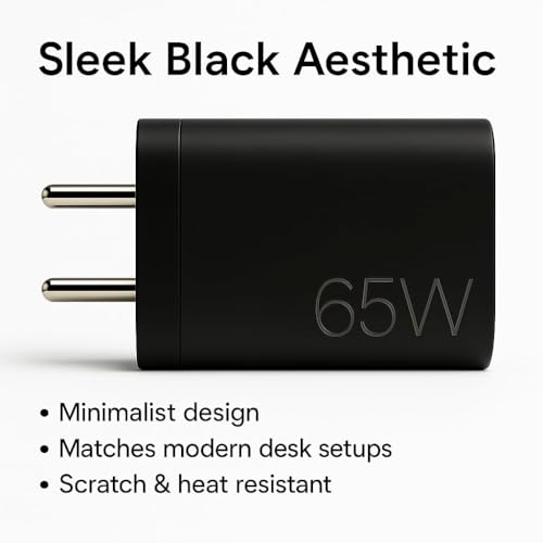 Image of Addtam 65W Original USB-C PD Fast Charging Adapter, Multi-Port Wall Charger for Laptop, MacBook, Chromebook, Tablet, Samsung, Google, Nothing, Motorola, OnePlus, and Android Smartphones, Black