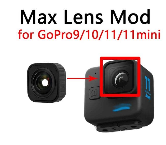 Coyktonty Lens Mod Ultra-Wide Angle 155 Degree Max for GoPro Hero 9 10 11 11Mini Black Action Camera Accessories Anti Shake Water Proof Lens