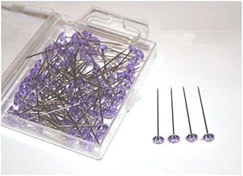 1x 100 purple diamante diamonte pins 1.5 inch wedding flowers buttonholes