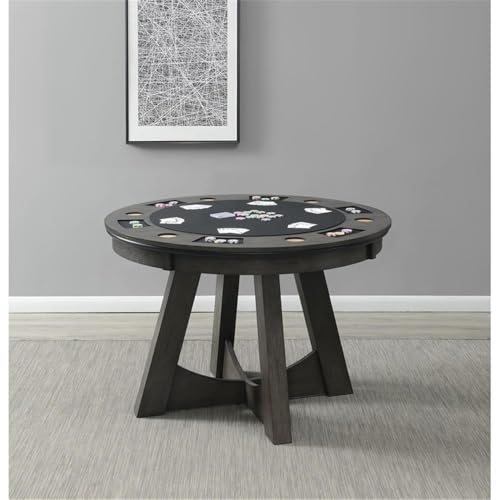 Bowery Hill BH-4752-2010707 Modern Wood Gray Finish Round Game Table thumb #1