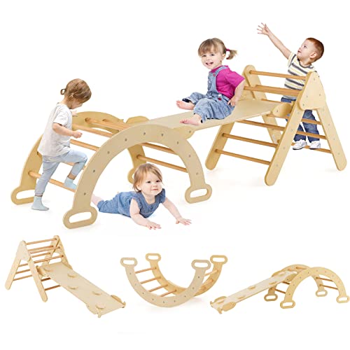 Honey Joy 5-in-1 Wooden Toddler Climbing Set