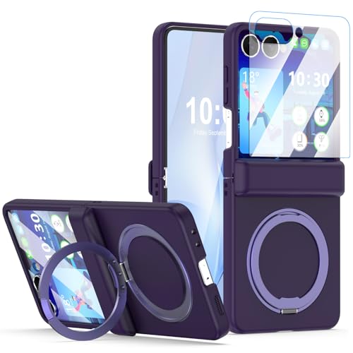 SQMCase for Samsung Galaxy Z Flip 7 Case Magnetic Kickstand Dark Purple