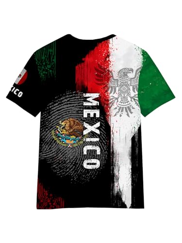 Mexico Shirt for Kids Mexican Flag Shirt Boys Round Neck Short Sleeve 3D Mexico T-Shirt Top4