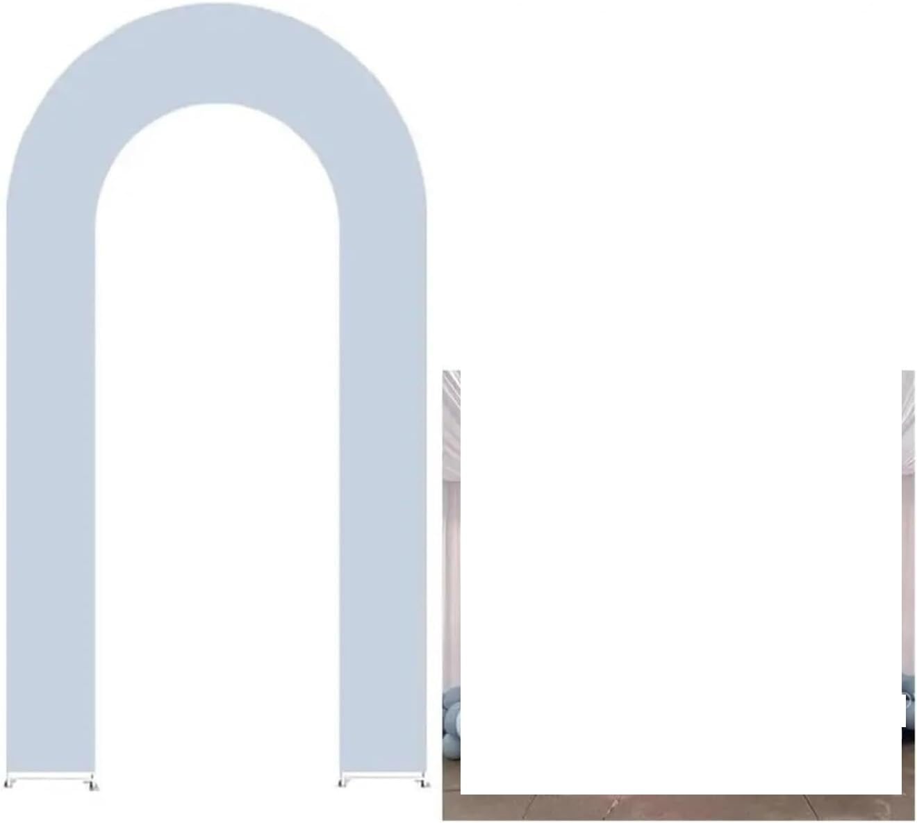 Pokrowiec na łukowe tło, Zestaw osłon na łuk ślubny z otwartym łukiem w kształcie litery U(Blue,3ftx6.5ft)