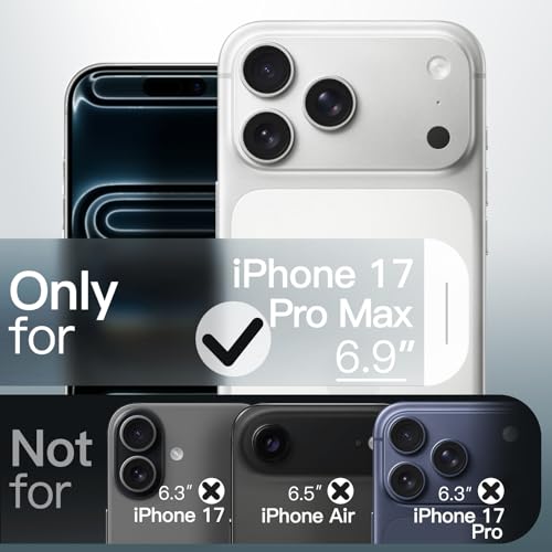 Image of JETech Magnetic Case for iPhone 17 Pro Max 6.9-Inch Compatible with MagSafe, Translucent Matte Back Slim Minimalist Shockproof Phone Cover (Frosted Clear)