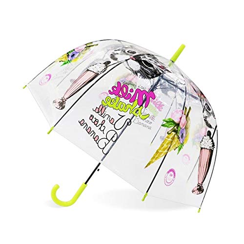 Preisvergleich Produktbild BDDLLM Regenschirm Safebet Einhorn transparente Regenschirm Pinguin halbautomatische Regenschirme Apollo Langbogen j Griff Regenschirm Cartoon Tropfen EIS Gelb