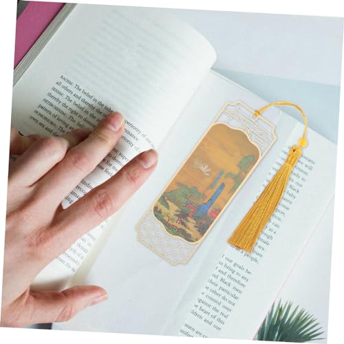 Signet en métal de lecture avec marqueur de page suspendu en fer