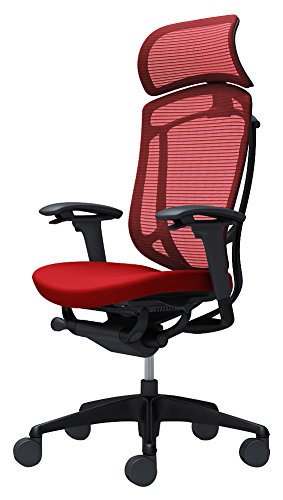 オカムラ オフィスチェア コンテッサ セコンダ 可動肘 エクストラハイバック 座:クッション レッド CC87MR-FPC9