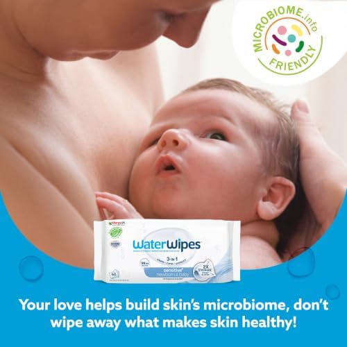 WaterWipes Sensitive+ Newborn & Baby Wipes, 99.9% Water, Unscented, 12 Pack | 3-in-1, cleans, cares & protects, hypoallergenic formula, 0% fragrance & alcohol, 720 count for everyday use - View 5