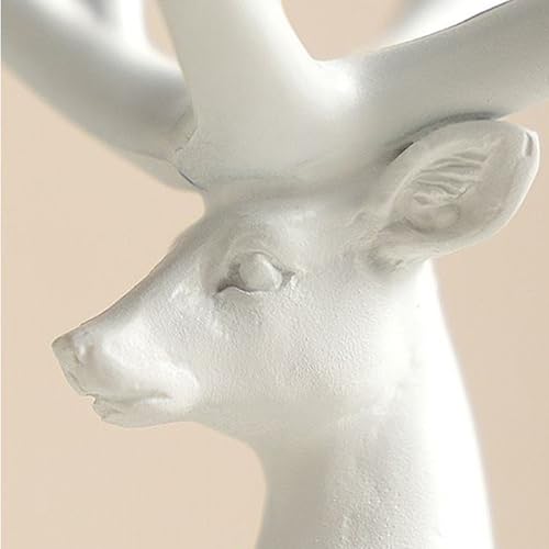 Figurines de renne en résine blanc argenté pour décoration de table de Noël de 2 pièces - 7