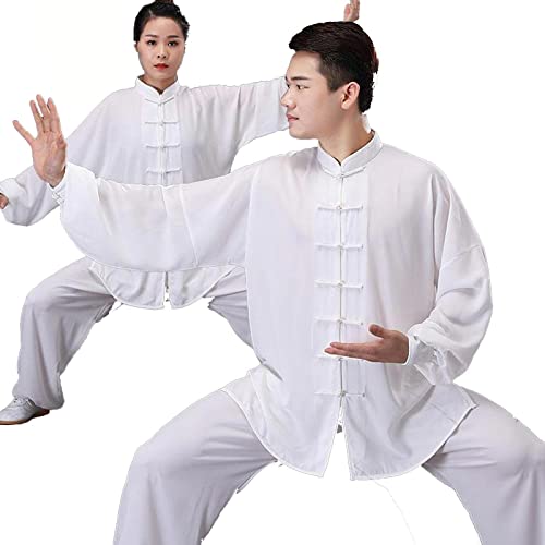 ★ DESIGN AMPIO: L'uniforme per Tai Chi adotta un design ampio per aumentare la libertà di movimento. È molto adatto per le arti marziali, esercizi di kung fu, esercizi di yoga per il tempo libero o semplicemente come comodo abbigliamento casual quotidiano.