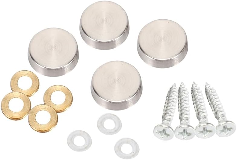 16 mm Stainless Steel Mirror Nails Screw Cap (160 Pieces) - (Color: Yellow)