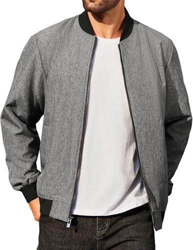 COOFANDY Men's Lightweight Bomber Jacket Casual Stylish Spring Jackets Fashion Flight Windbreaker Varsity Jacket