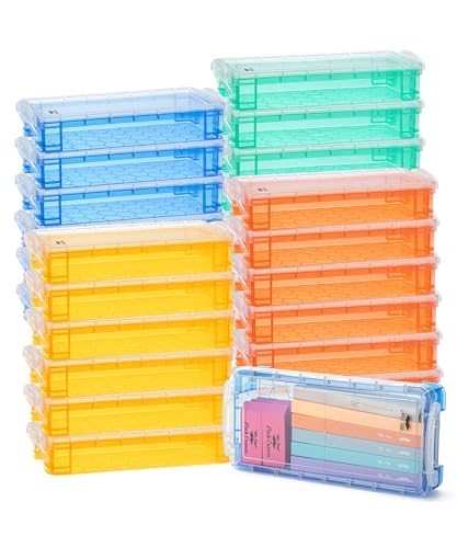Mr. Pen- Pencil Box Bulk, 24 Pack, Assorted Colors, Plastic Pencil Box Case, Pencil Case Bulk