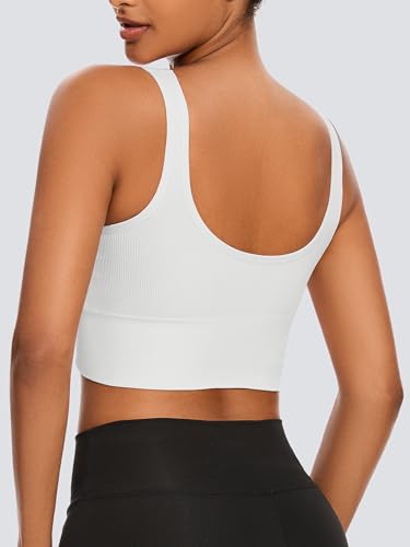 Dreamcountry 4 Pack Women's Slim Fit Ribbed Tank Top, Seamless Removable Padded Scoop Bralettes, Yoga Tank Tops for Women4