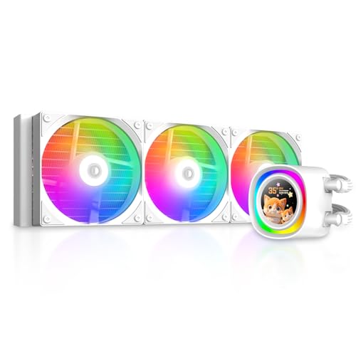 ID COOLING FX360 LCD Blanco Premium   Enfriador líquido AIO de 360 mm para CPU con pantalla LCD a color de 1,48