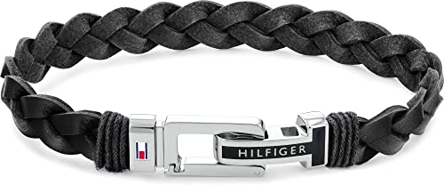 Tommy Hilfiger Jewelry Geflochtenes Lederarmband für Herren - Erhältlich aus Blau oder Schwarz – Ansicht 3