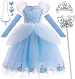 BanKids Princess Dresses for Girls Princess Costume Cosplay Halloween Party Dress with Accessories 5-6Years-120