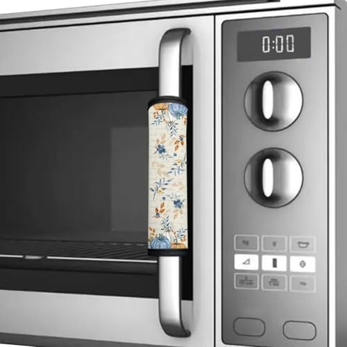 Image of Blue Pumpkin Refrigerator Door Handle Covers Thanksgiving Kitchen Decor Fridge Handle Covers Set of 6 Pack Kitchen Appliance Handle Covers for Fridge Microwave Stove Dishwasher