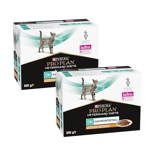 Pro Plan Purina Veterinary Diets EN St/Ox Gastrointestinal Huhn | Doppelpack | 2 x 10 x 85 g | Diätfuttermittel für Katzen zur Unterstützung des Magen-Darm-Traktes