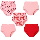 Valair Kids' Cotton Underwear Panties 5-Pack - Soft, full-cut briefs for little and teen girls. Breathable cotton, comfortable, and durable with fun designs. Covered waistband, machine washable