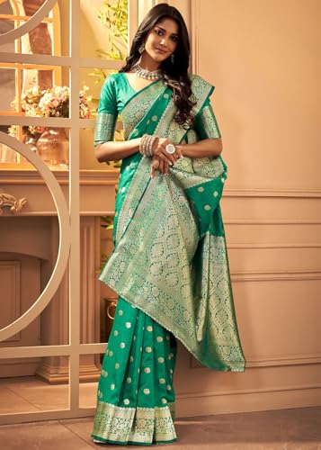 Image of C J Enterprise Women's Banarasi Saree Pure Kanjivaram Style Silk Saree With Blouse Piece for Wedding (Pari 121)