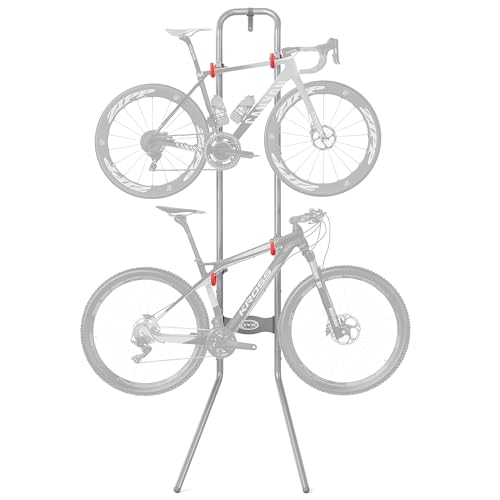 CXWXC Vertikaler Fahrradständer für 2 Fahrräder, Platzsparende Wandhalterung bis 54kg...